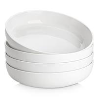 MALACASA, Series Felisa, 30-Piece Dinner Sets Red Stripes Ivory White Porcelain Dinner Service Set with 6 Cups/Saucers/Dessert Plates/Soup Plates/Dinner Plates