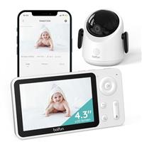 BOIFUN Wifi Video Baby Monitor Camera, App & Screen Control,1080P 360 Camera, Motion & Sound Detection, Auto Tracking, Night Vision, Two-way Audio, Smart Feeding Reminder, Humidity&Temperature Sensor