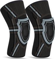 KICQOM Knee Support Brace 2 Pack,Knee Brace Compression Sleeve for Men and Women,for Arthritis,Ligament Injury,Meniscus Tear,Joint Pain,MCL,ACL,Tendonitis,Sports,Running,Squats(XL)