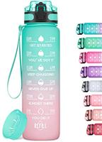 HydroPal Motivational Sports Water Bottle - Large 750ml with Time Marker & No Sweat Sleeve - Leak Proof Gym Bottle with Fruit Infuser Strainer & Carrying Strap - Gift for Christmas