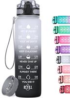 HydroPal Motivational Sports Water Bottle - Large 750ml with Time Marker & No Sweat Sleeve - Leak Proof Gym Bottle with Fruit Infuser Strainer & Carrying Strap - Gift for Christmas