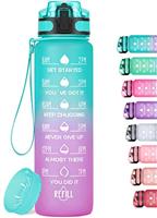 HydroPal Motivational Sports Water Bottle - Large 750ml with Time Marker & No Sweat Sleeve - Leak Proof Gym Bottle with Fruit Infuser Strainer & Carrying Strap - Gift for Christmas