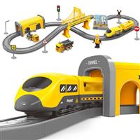 XIAPIA Railway Learning Educational Toys, Train Sets for Kids Boys Girls Age 3 Years Up, Electric Track Car Set