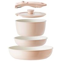 Redchef Ceramic Cookware Set, Removable Handle Pots and Pans Non Stick, Rv Cookware Set