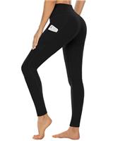 CAMPSNAIL Leggings for Women UK with Pockets High Waisted Ladies Black Sport Stretchy Gym Trousers Running Soft Tummy Control Yoga Pants Workout Hiking
