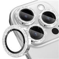 CloudValley for iPhone 16 Pro/iPhone 16 Pro Max Camera Lens Protector Bling, [Glitter Decoration] Ultra-HD Tempered Glass Cover, Metal Lens Screen Protective Ring