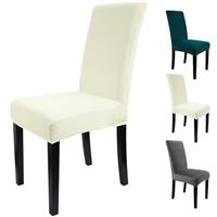 Zindoo Stretch Velvet Chair Covers for Dining Chairs Set of