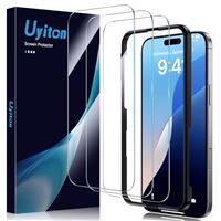 Uyiton Privacy Screen Protector for iPhone 16 Pro Max 6.9-Inch, 9H Tempered Glass Anti-Spy Film with Easy Installation Tool, Anti-Scratch, Bubble Free, Case Friendly, 2 Pack