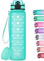 HydroPal Motivational Sports Water Bottle - Large 750ml with Time Marker & No Sweat Sleeve - Leak Proof Gym Bottle with Fruit Infuser Strainer & Carrying Strap - Gift for Christmas