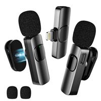 BYbrutek Upgraded 2-Pack Lavalier Wireless Microphones for iPhone and iPad, Mini Microphone for Video Recording, Podcasts, Interviews, YouTube, TikTok, and Vlogging
