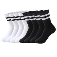 HAGOT 4 Pairs Sport Socks, Unisex Cotton Sports Socks, Breathable Crew Socks, Tennis Socks, Trainer Socks, Work Socks for Men & Women