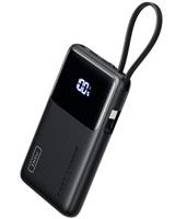 INIU Power Bank with Built-in USB C Cable, 45W 10000mAh PD Fast Charging Portable Charger Type C, Smallest & Lightweight External Battery Pack for iPhone 16/15 Pro Galaxy S25 Google iPad Travel etc