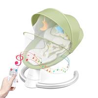 Uuoeebb Electric Baby Bouncer with Bluetooth, Baby Bouncer Chair with 5 Swing Speed, 3-Stage Timer and Remote Control, Portable Baby Swing Chair from Birth for 0 Months Plus Newborn Boys Girls