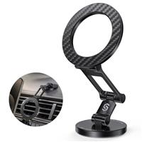 SYNCWIRE Fits MagSafe Car Mount, [Flexible Three-axis] Magnetic Car Phone Holder 360 Rotation[All Metal Body] Car Holder Strong Magnets Dashboard Mount