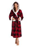 iniber Dressing Gown for Women, Soft Plush Fleece Hooded Bat