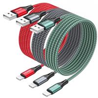RAVIAD iPhone Charger Cable 2M 3Pack, MFi Certified Lightning Cable Fast Charging Lightning Charger Nylon USB Long iPhone Cable Lead for iPhone 14 13 12 11 Pro Max XR XS X 8 7 6s Plus 5s SE 2020