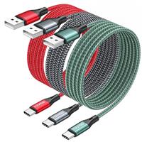 RAVIAD USB C Charger Cable [3Pack 0.3M 1M 2M], USB to USB C Cable Fast Charging Cable Nylon Braided Type C Charger Cable for iPhone 16, 15 Plus Pro Max, Samsung Galaxy S24 S23 S22, Pad Pro, Macbook