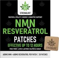 NMN & Resveratrol Patches High Absorption, 12 -Hour Release Supports Cellular Health, Anti-Aging & Skin Vitality Easy-to-Use 30 Patches Natural Ingredients Like Capsules - Powders