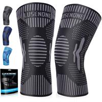 2 Pack Copper Knee Support for Women/Men - Knee Brace Compression Sleeve, Best Knee Sleeves Supports for Arthritis, Meniscus Tear, Knee Joint Pain, MCL, ACL, Running, Sports