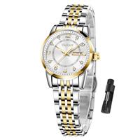 Taxau Ladies Watches Classic Womens Watch - Stainless Steel Strap Waterproof Wrist Watches for Women - Diamond Analog Quartz Watch with Date