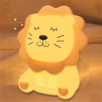 Kids Night Light Lion Nightlight for Toddler Boys Girls 7 Color Dimmable Nursery Lights Bedside Rechargeable Lamp, Silicone Squishy Baby Kids Touch Anti-Glare Lamp Bedroom Jungle Animal Night Light