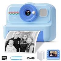 HiMont Kids Instant Print Camera - 1080P Selfie Camera for Kids, 32GB Card & 3 Rolls Print Paper, Fun Gift for Boys & Girls Age 3-12