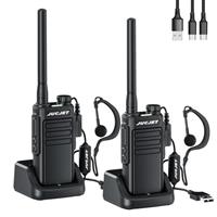 JUCJET EP31 (4 pieces) Walkie Talkies IP54 waterproof, 16 Channel Handheld Walkie Talkies PMR446 ith 2-in-1 Type-C Charging Cable&USB Charging Station