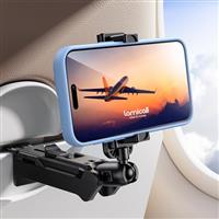 Lamicall Airplane Phone Holder for Magsafe - [1s Snap] 360 Rotating Adjustable Plane Phone Mount Stand, Handsfree Travel Essentials for Flying for iPhone 16 15 14 13 12 Series & Magnetic Case - Black