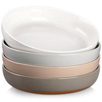 MALACASA 18 Pieces Dinner Sets for 6 People, Modern Ceramic Dinnerware Set for 6, Stoneware Plates and Bowls Sets, Dishwasher & Microwave Safe Plates and Bowls Set for 6, Grey, Series Tara