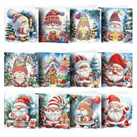 Diamond Art Christmas Cards, 12 Pcs Christmas Diamond Art Cards, Diy Diamond Painting Christmas Cards 3d Diamond Art Christmas Decorations Diamond Painting Kits for Adults Kids Gifts