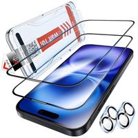 LK 2 Pack for iPhone 16 Pro Screen Protector, 2 Pack HD Tempered Glass Film, Auto Dust-Elimination Installation Tool, No Bubbles No Dust Anti-Scratch, 9H+ Hardness, Full Coverage Protection