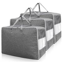 ZEAYEA 3 Pack 105L Comforter Storage Bags, Large Foldable Bl