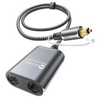 WARRKY Optical Cable for Soundbar to TV, Optical Cable, 1.8M / 6FT [Alloy Case, Nylon Braided, 24K Gold-Plated] Digital Optical Audio Cable Toslink, Compatible with Samsung, LG, Sony, Xbox etc.