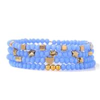 Boho Beaded Bracelets, Women Stretch Bracelets, Heart Multi-