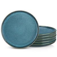 vancasso Dinner Plates Set, 10.5 Inch Scratch-Resistant Ceramic Plate, Microwave, Oven and Dishwasher Safe Dinner Plates Set of 4, Reactive Glaze and Vintage Green Look