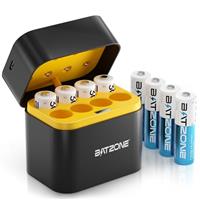 Zepath AA Rechargeable Lithium Batteries with Battery Charger, 8 Pack 3000mWh High Capacity Rechargeable Batteries 1.5V Constant Output AA Lithium Batteries, Battery Storage Fast Charging
