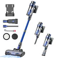 QikCln Cordless Vacuum Cleaner, Powerful Stick Vacuum Cleaners with Charging Wall, MAX 60Mins Runtime, Smart LED Touch Display, Lightweight Handheld Vacuum Cleaner for Carpet Hard Floor Pet Hair