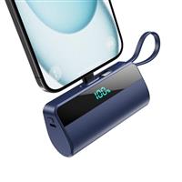Mini Portable Charger for iPhone, 5500mAh Power Bank with Built in USB C Charging Port, 20W PD Fast Charging Battery Pack with 2 Output Compatible with iPhone 16/15/14/13/12/11/X Samsung-Black