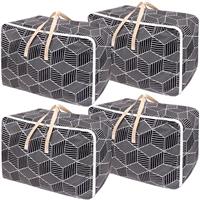 2/4/6 Pcs 105L Large Storage Bag, Thicken Oxford Cloth Large Moving Bag with Zips for Moving House Storage Clothes Bedding Duvet Quilt Blankets Waterproof Moving Totes Sturdy Storage Bags