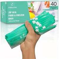 Coselena Reusable Zip Lock Bags - Airtight Slider Freezer Bags for Freshness & Leak-Proof Storage - Durable Food Storage for Fruits & Vegetables