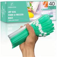 Coselena Reusable Zip Lock Bags - Airtight Slider Freezer Bags for Freshness & Leak-Proof Storage - Durable Food Storage for Fruits & Vegetables