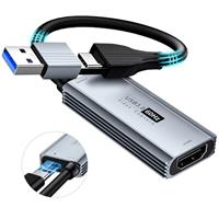 XIIXMASK USB 3.0 Video Capture Card with 100W PD - HDMI to USB-A/C Capture Card 1440P 30fps & 1080P 60fps Video Capture Device for Streaming, Game Recording, Compatible for Quest 3, Switch, PS4/PS5