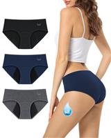 TANSTC Period Pants Heavy Flow 60ML Absorbency Period Underwear for Women Extra Protection Soft Breathable Leakproof Washable Menstrual Knickers Postpartum Underwear Pack of 3