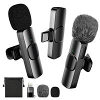 BYbrutek Upgraded 2-Pack Lavalier Wireless Microphones for iPhone and iPad, Mini Microphone for Video Recording, Podcasts, Interviews, YouTube, TikTok, and Vlogging