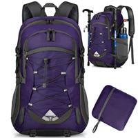 IGOLUMON Hiking Backpack 40L Lightweight Foldable Backpack for Men Women Durable Water Resistant Daypack Rucksack for Camping Cycling Climbing Walking Mountaineer Outdoor Sports