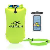Habaylin 20L Swim Buoy, Swim Buoy with Storage for Kids and Adults, Waterproof Inflatable Dry Bag Safety Float for Water Sports, Open Water Swimmers, Triathletes, Kayakers and Snorkelers