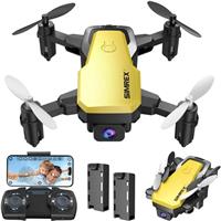 SIMREX X300C Mini Drone with Camera 720P HD, RC Quadcopter Foldable, Altitude Hold, 3D Flip, Headless Mode, Gravity Control and 2 Batteries