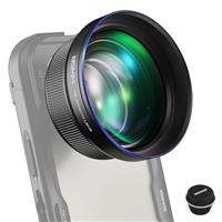 NEEWER HD 65mm Telephoto Phone Camera Lens with Lens Hood Only for 17mm Thread Lens Backplate Cell Phone Cage Case, 1.7X Zoom Lens Attachment Compatible with iPhone 16 15 S25 S24 Ultra Android, LS-66