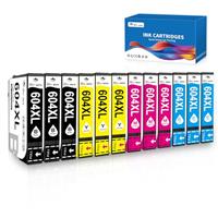 OINKWERE 12-Pack 604XL Ink Cartridges Replacement for Epson 604 Ink Cartridges Multipack for Expression Home XP-2200 XP-2205 XP-3200 XP-3205 XP-4200 XP-4205 WorkForce WF-2910 WF-2930 WF-2935 WF-2950
