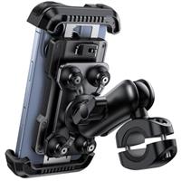 Lamicall Motorbike Phone Holder, Motorcycle Phone Mount - [2025 Anti-theft Design] [Dual Anti-Shock] Bike Phone Holder with Adjustable Arm for iPhone 16 15 14 13 12 Series, 4.7-6.7" Phone - Black